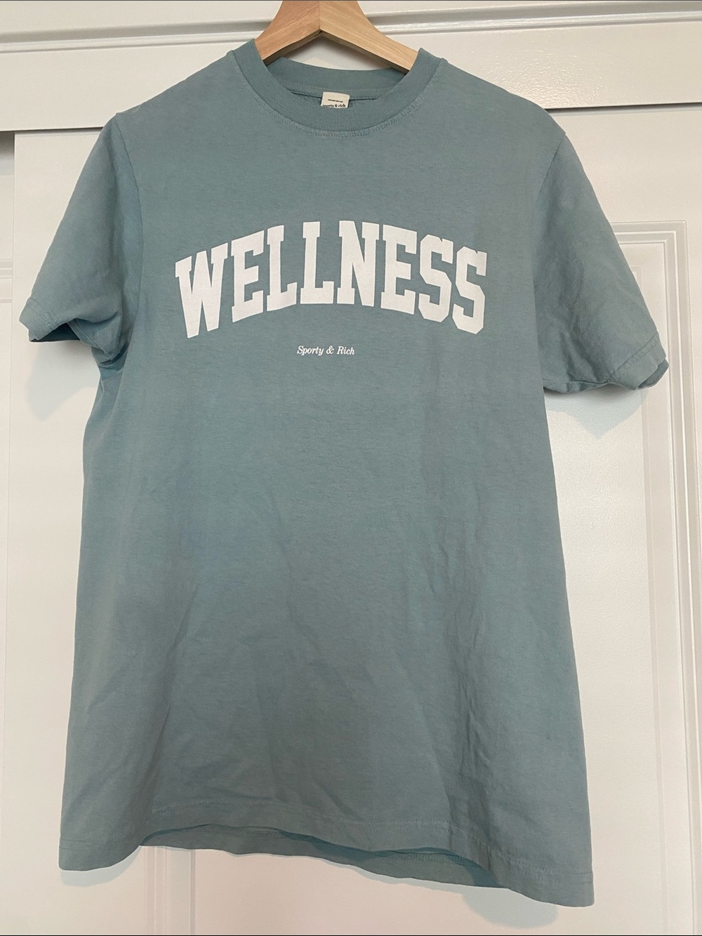 Sporty & Rich 'WELLNESS' Short Sleeve Tee - Blue Green